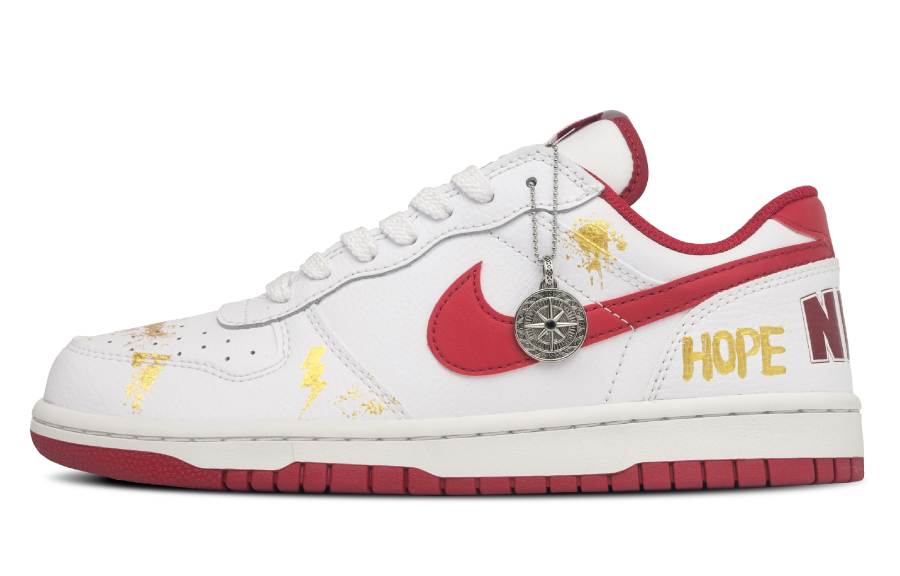Nike Nike Big Low Lux Red Gold Aspiration, New Year Edition, Horse Year Greetings Abrasion Resistant Slip Resistant Low top