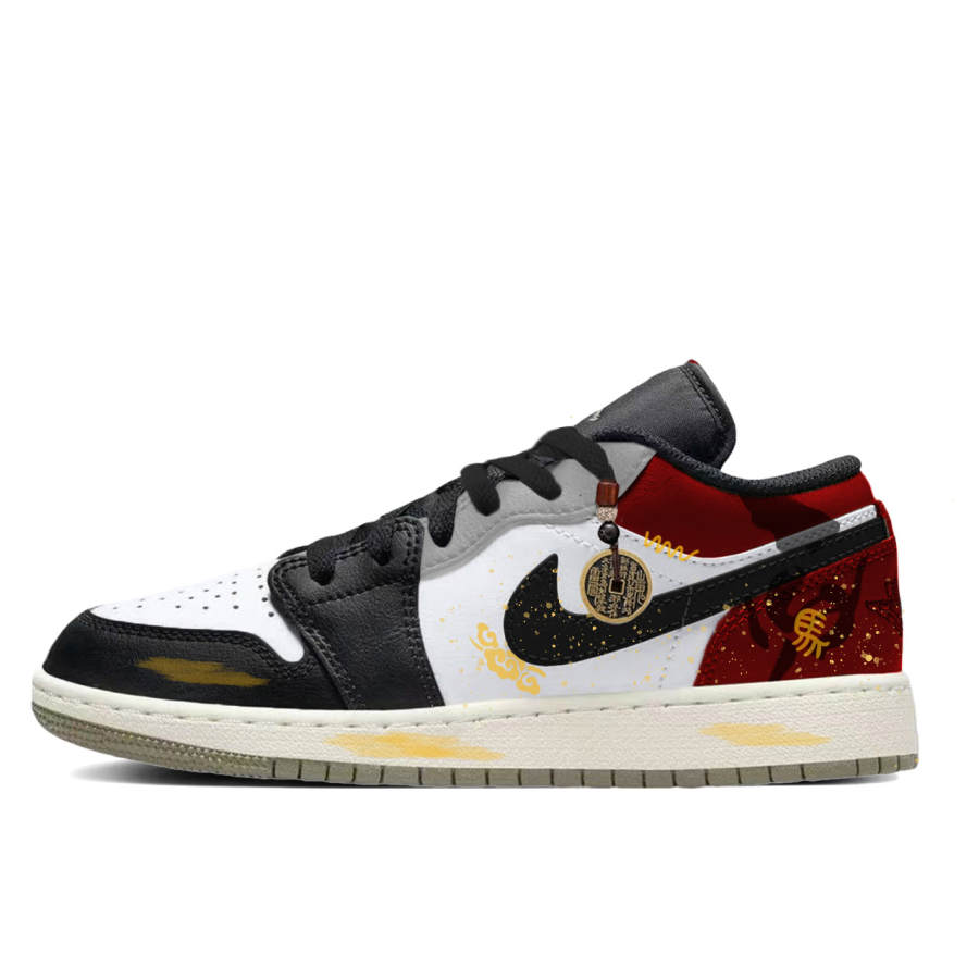 Jordan Jordan Air Jordan 1 Fiery Gold Seal Slip Resistant Abrasion Resistant Slip Resistant Abrasion Resistant Low top