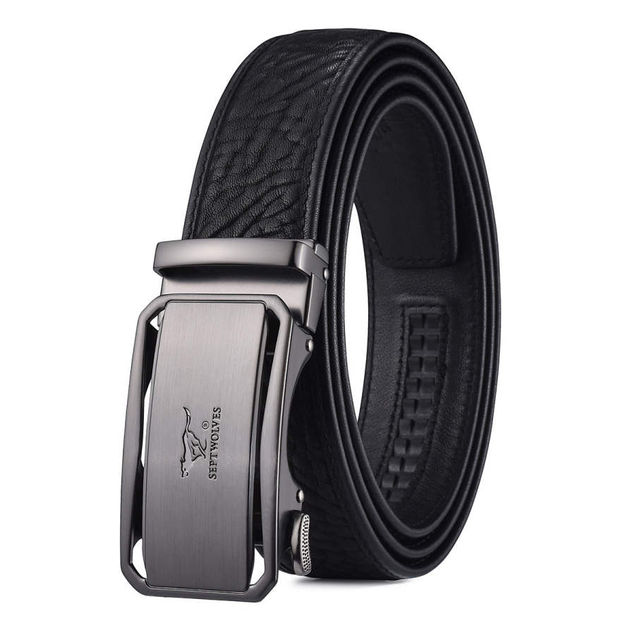 SEPTWOLVES SEPTWOLVES Alloy Top Grain Cow Leather Belts Men's 3.45CM