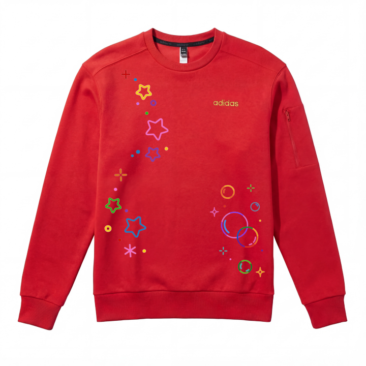 Adidas Adidas Sweatshirts Unisex Red Crew Neck Moderate Regular