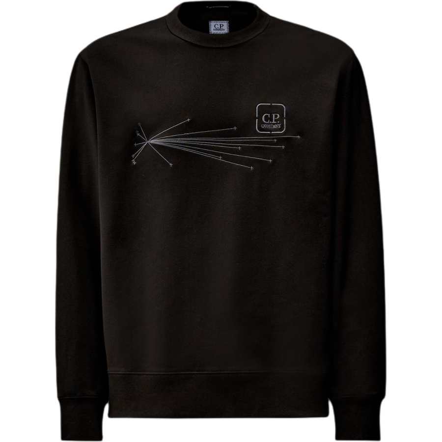 C.P.Company Sweatshirts Men's Black Crew Neck Moderate