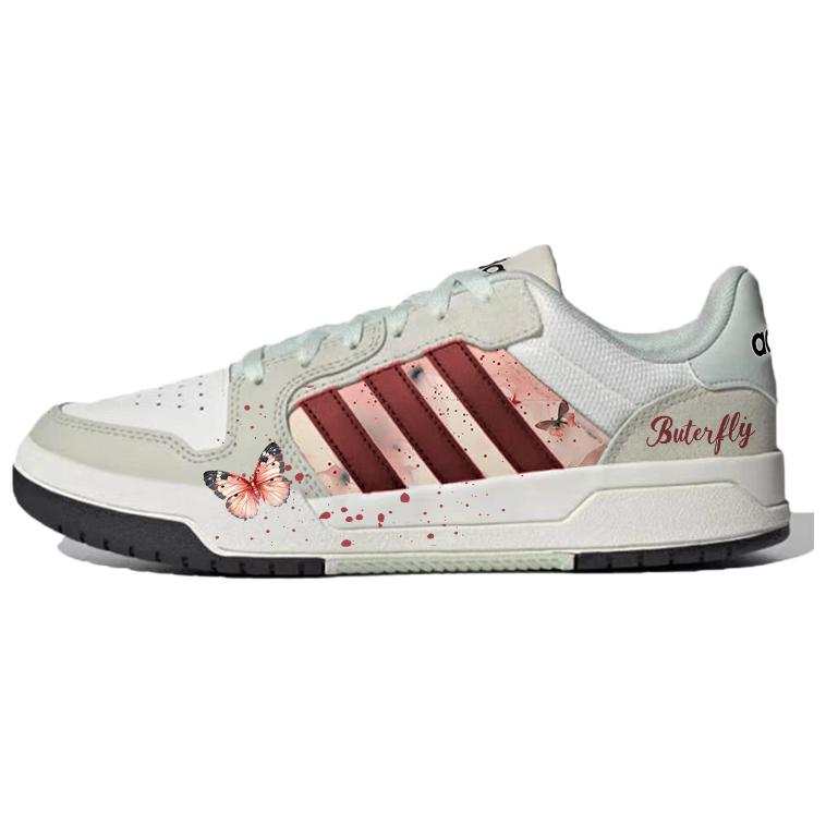Adidas Neo Entrap Slip Resistant Cushioning Abrasion Resistant Breathable Low top Skateboard Shoes Unisex White Pink
