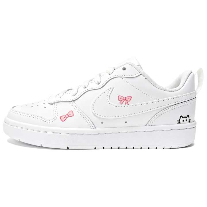 Nike Nike Court Borough White Meow Plays With Butterfly Leather Low top Skateboard Shoes Unisex White