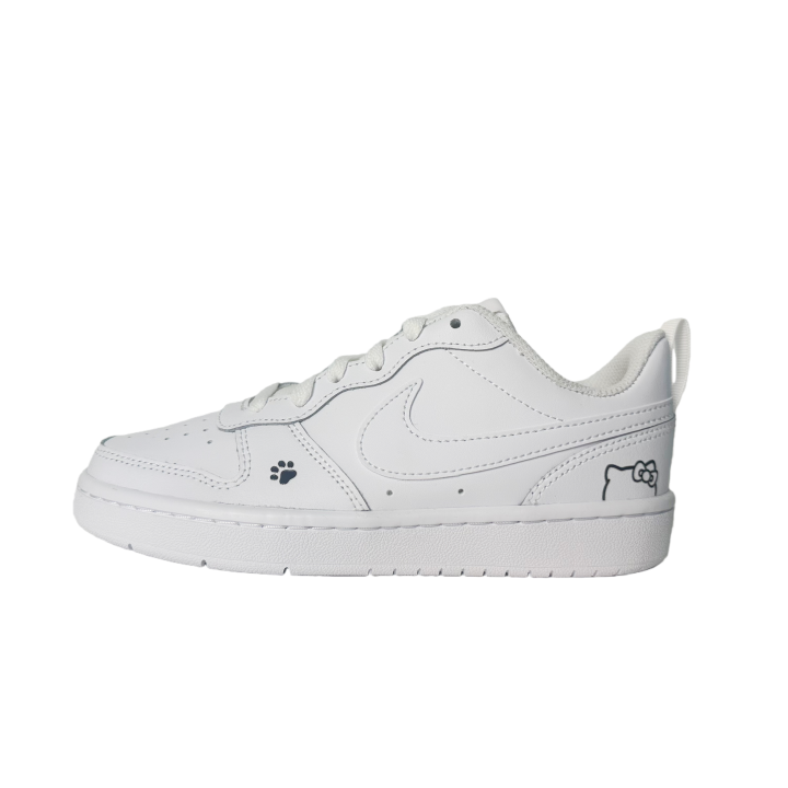 Nike Nike Court Borough 2 Hello Kitty Paw Leather Low top Skateboard Shoes Unisex White