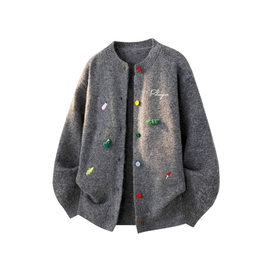 PAL ONGACO Knitwear Unisex Crew Neck Moderate Cardigan