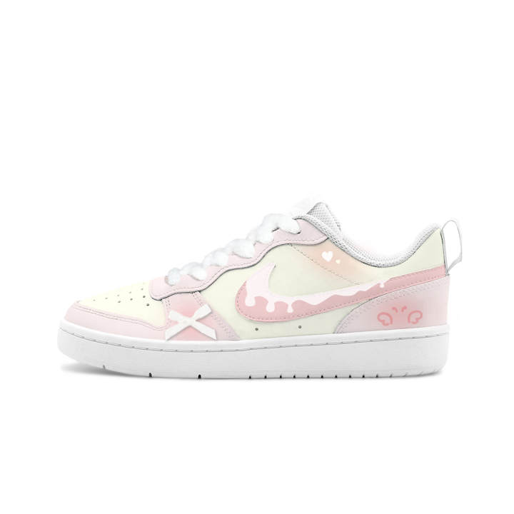 Nike Nike Court Borough Big Fish Manufacturing, Peach Jelly Leather Abrasion Resistant Breathable Low top Skateboard Shoes