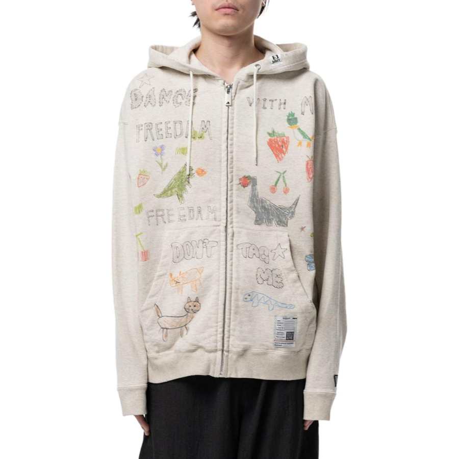 Maison Mihara Yasuhiro Kids Doodle Printed Zip-Up Hoodie