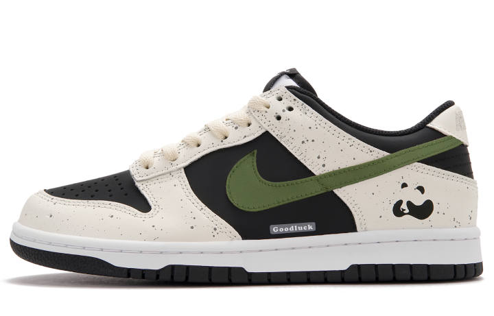 Nike Nike Dunk Panda 2.0A Low top Skateboard Shoes Unisex Black White Green