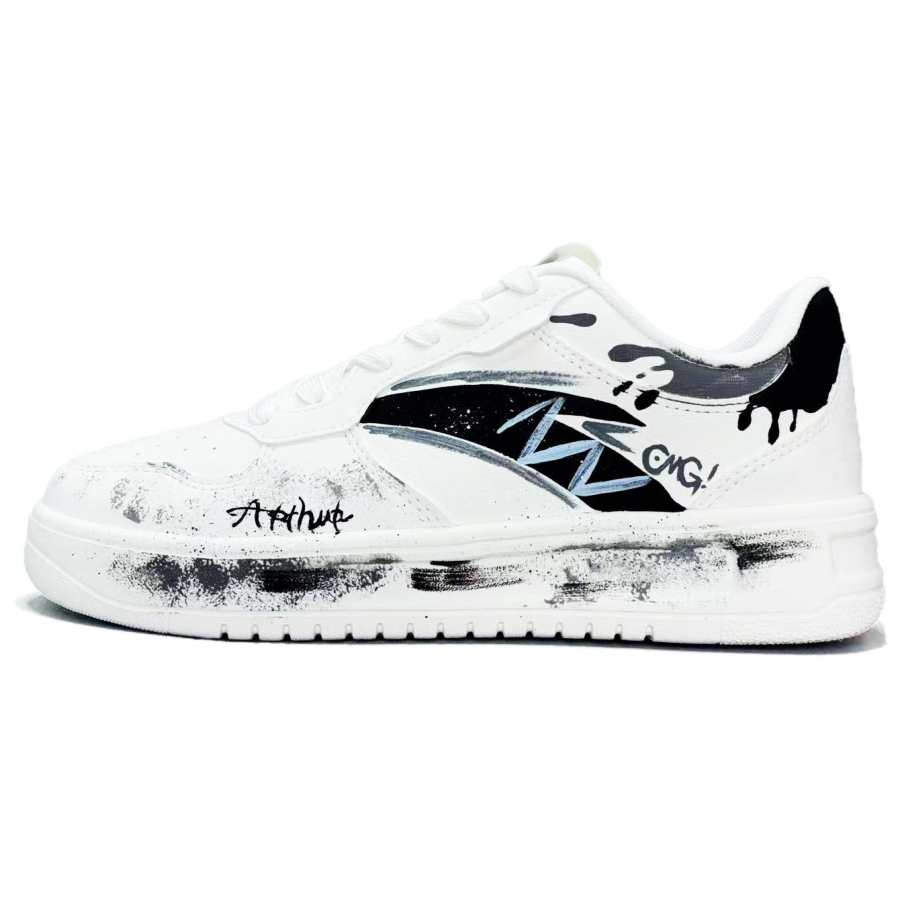Anta Easy Pulse 2.0 Synthetic Leather, Leather Low top Skateboard Shoes Unisex Black White