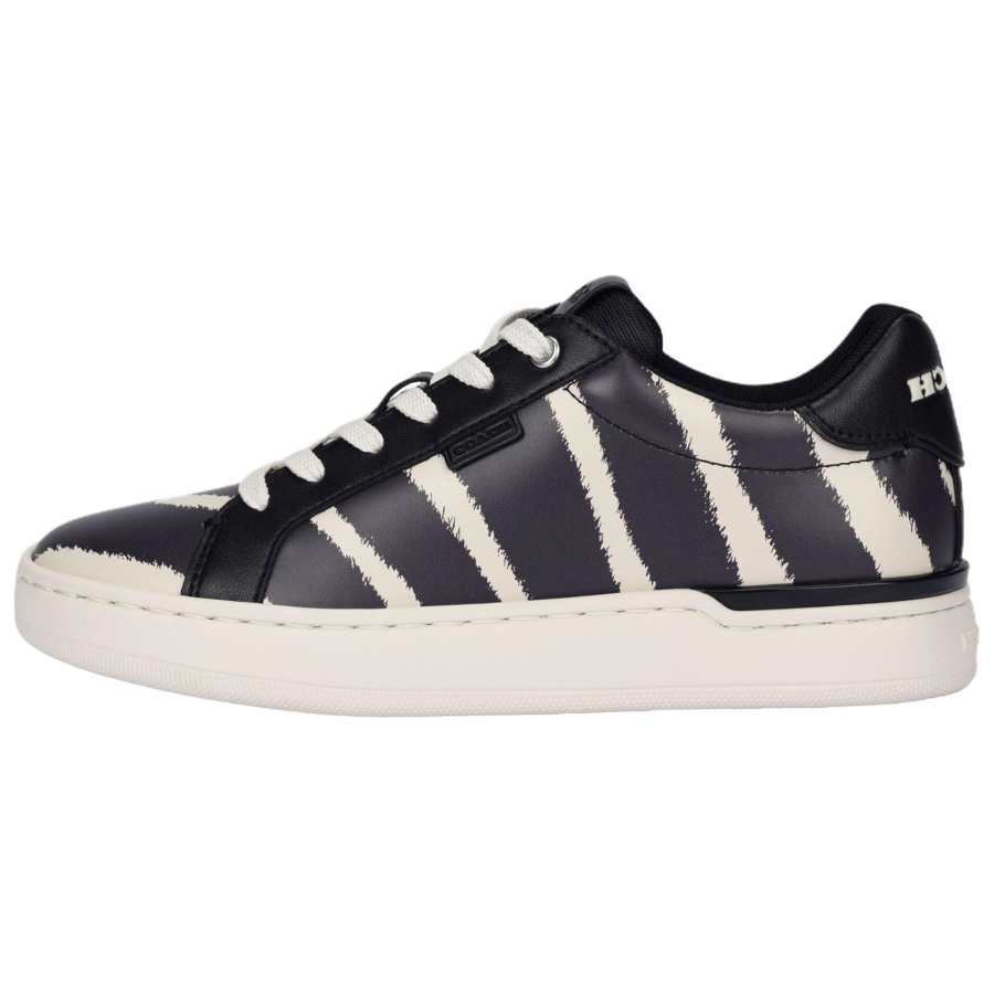 COACH Lowline Leather Low top Skateboard Shoes Women's Zebra