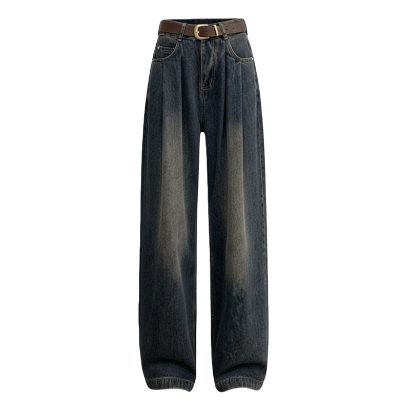 Sugarfunk Jeans Women's Thickened And Fleece Lined Wide Leg Pants