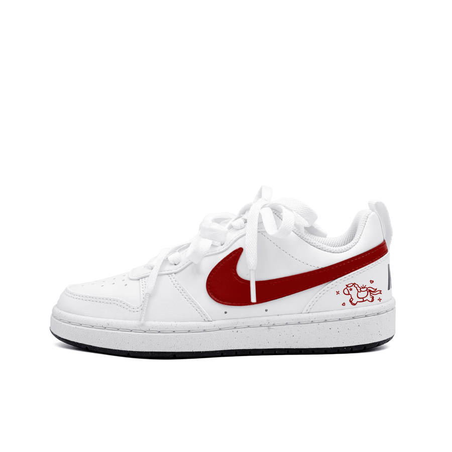 Nike Nike Court Borough Fortune And Polaroid Synthetic Leather Abrasion Resistant Low top Skateboard Shoes Black White