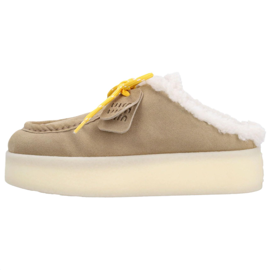 MIU MIU Closed Toe Slippers Women's Brown
