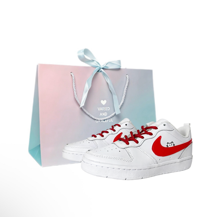 Nike Nike Snowfield Kitten Leather Cushioning Abrasion Resistant Slip Resistant Low top Skateboard Shoes Unisex Red White