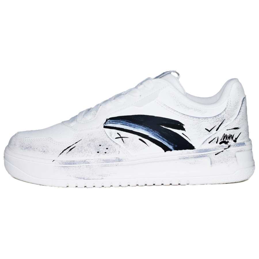 Anta Easy Breeze Xu Lai Synthetic Leather Low top Skateboard Shoes Unisex Black White
