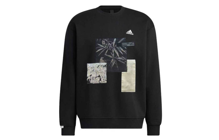 Adidas Adidas LABEL Sweatshirts Unisex Black Crew Neck Moderate Regular