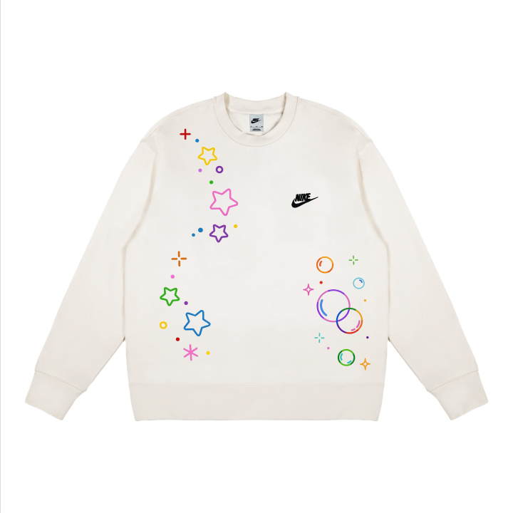 Nike Nike Club Sweatshirts Unisex Ecru Crew Neck Thickened Regular