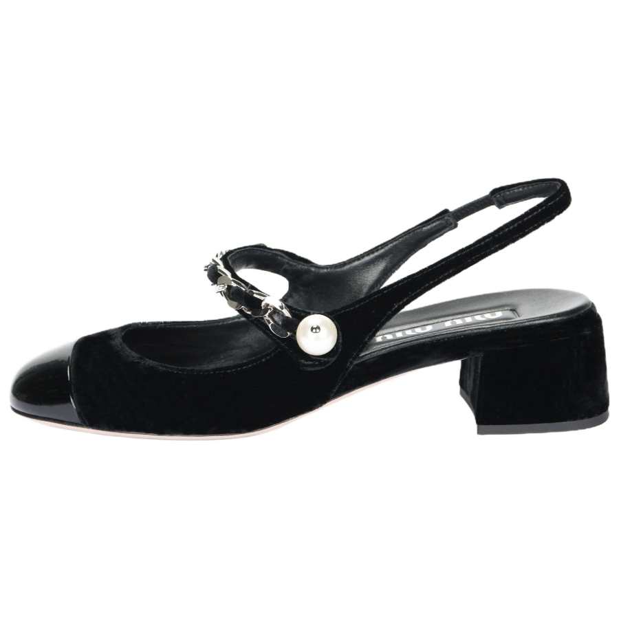 MIU MIU Chunky Heel High Heels Women's Black