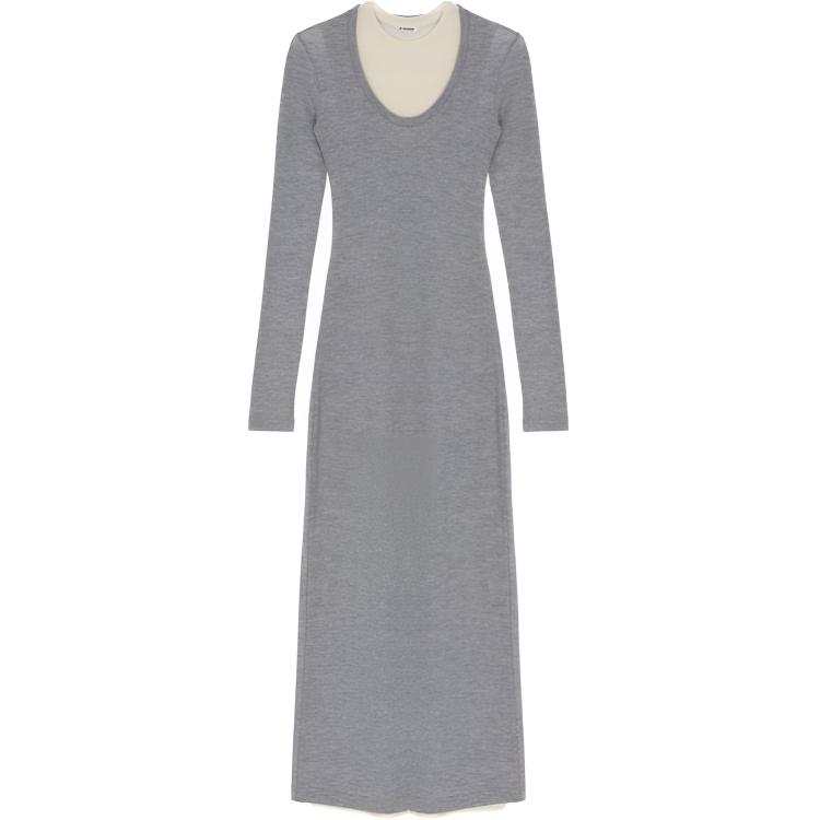 JIL SANDER Jil Sander Double Layered Long Sleeved Dress