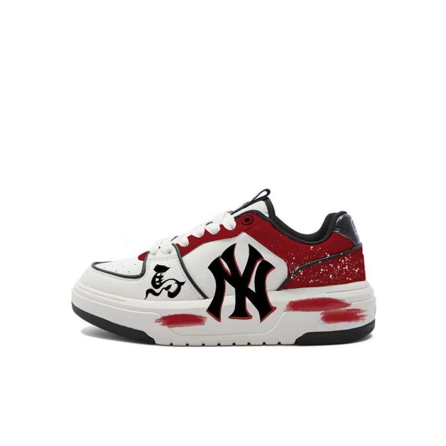 MLB Chunky Liner Non slip Lightweight Low top Skateboard Shoes Unisex White Red