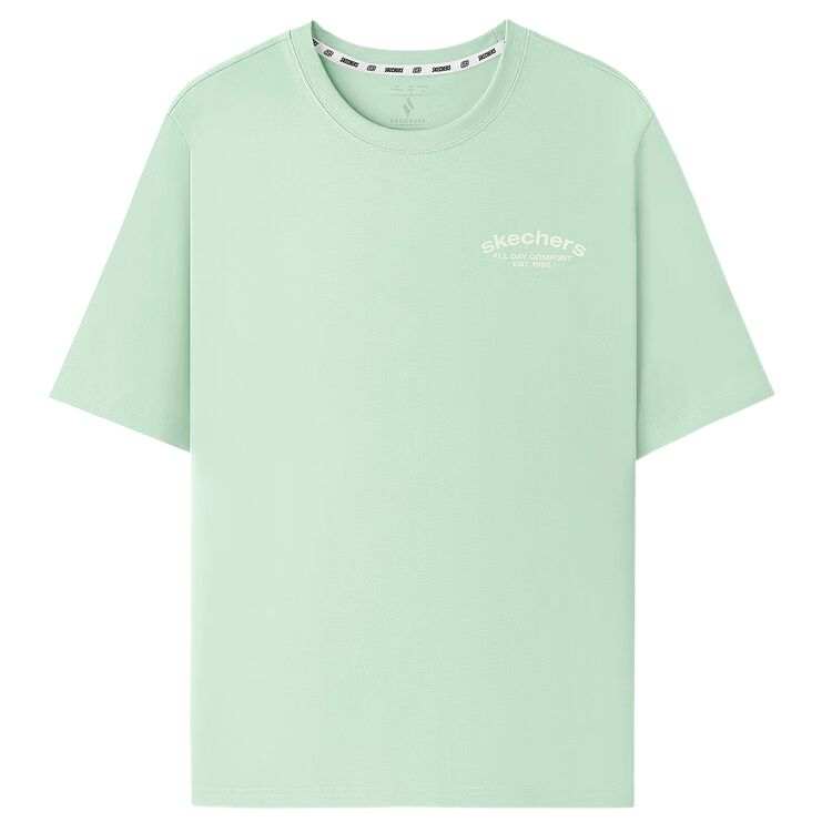 Skechers T Shirts Unisex Slight Green/04BJ Crew Neck Moderate