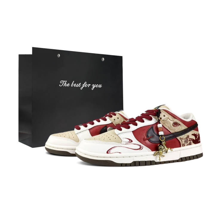 Nike Nike Dunk BNK Auspicious Pattern Brocade Horse Abrasion Resistant Abrasion Resistant Low top Skateboard Shoes Men's