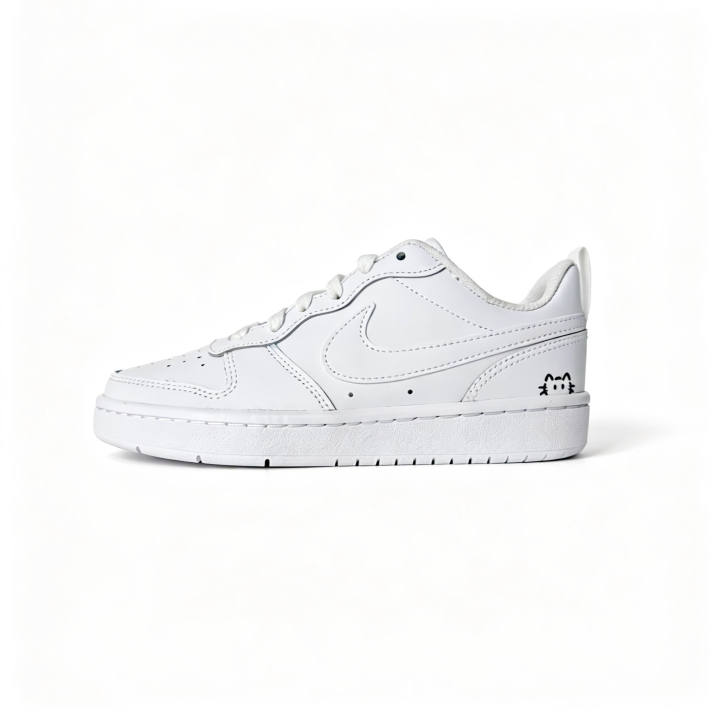 Nike Nike Court Borough Twilight Snow Meowth Leather Low top Skateboard Shoes Unisex White