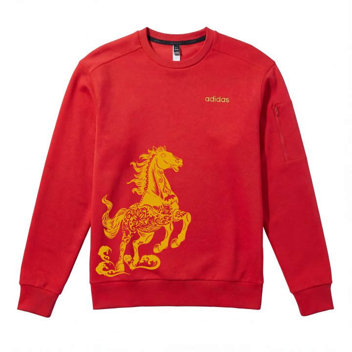 Adidas Adidas Sweatshirts Unisex Red Crew Neck Moderate Regular