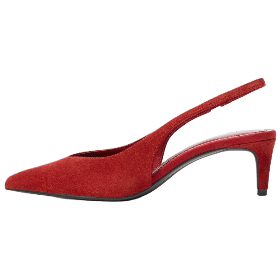 ZARA Cow Leather Slim Heel High Heels 6CM Women's Red