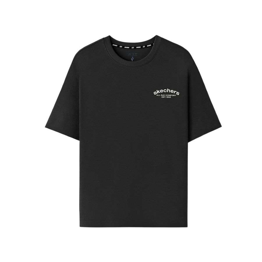 Skechers T Shirts Unisex Carbon Black/0018 Crew Neck Moderate