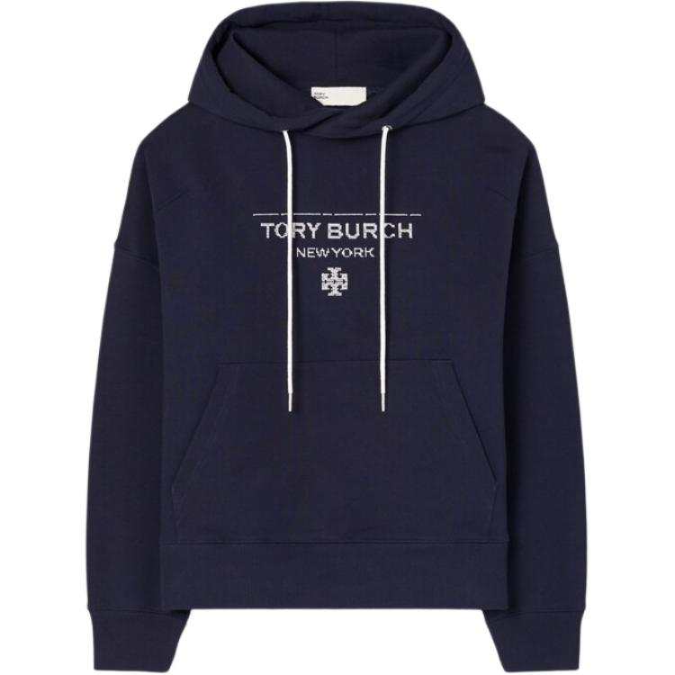 TORY BURCH Sweatshirts Women's Marine Blue Hooded Non Detachable Moderate