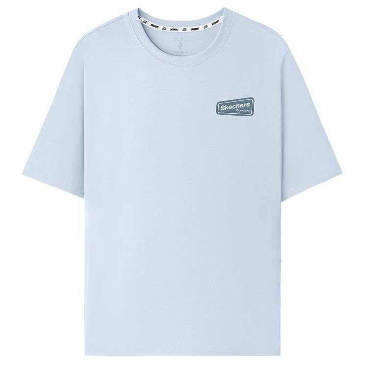 Skechers T Shirts Unisex Iodine Blue/026P Crew Neck Moderate