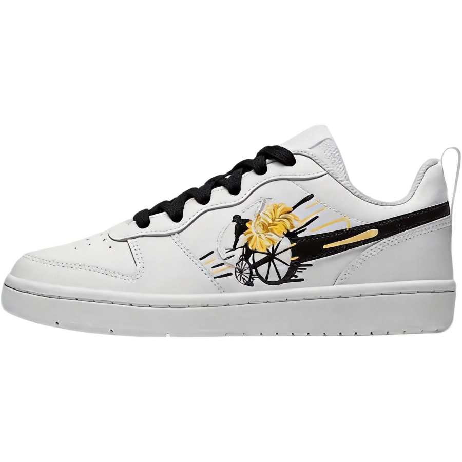 Nike Custom Nike Odysseus Leather Abrasion Resistant Slip Resistant Low top Kids' Skateboarding Shoes White Teenagers