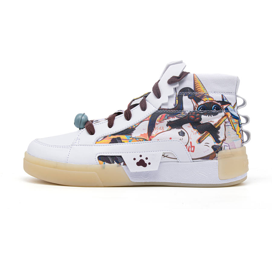 PEAK AiDing Customer X Meow Knight High top Skateboard Shoes Unisex Golden Leaf Yellow