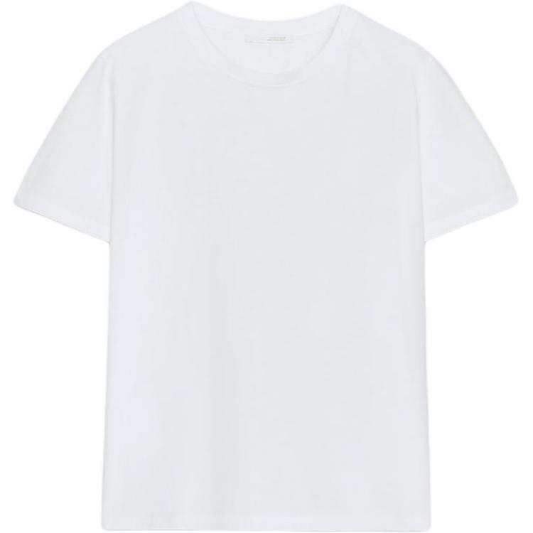 ZARA T Shirts Women's White Crew Neck Straight Fit