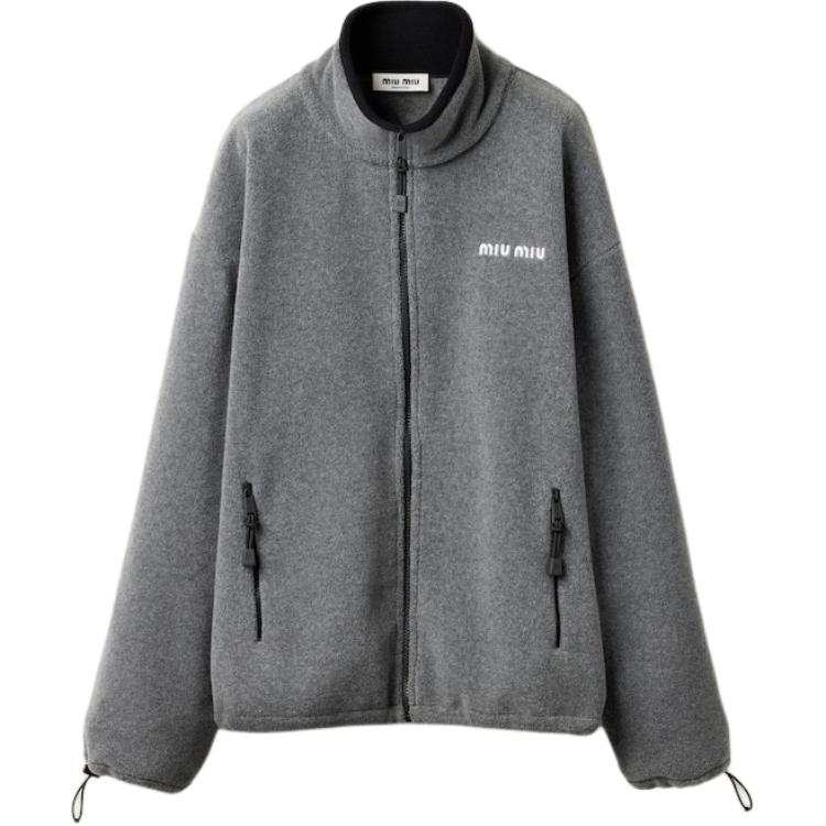 Miu Miu logo-embroidered fleece sweatshirt