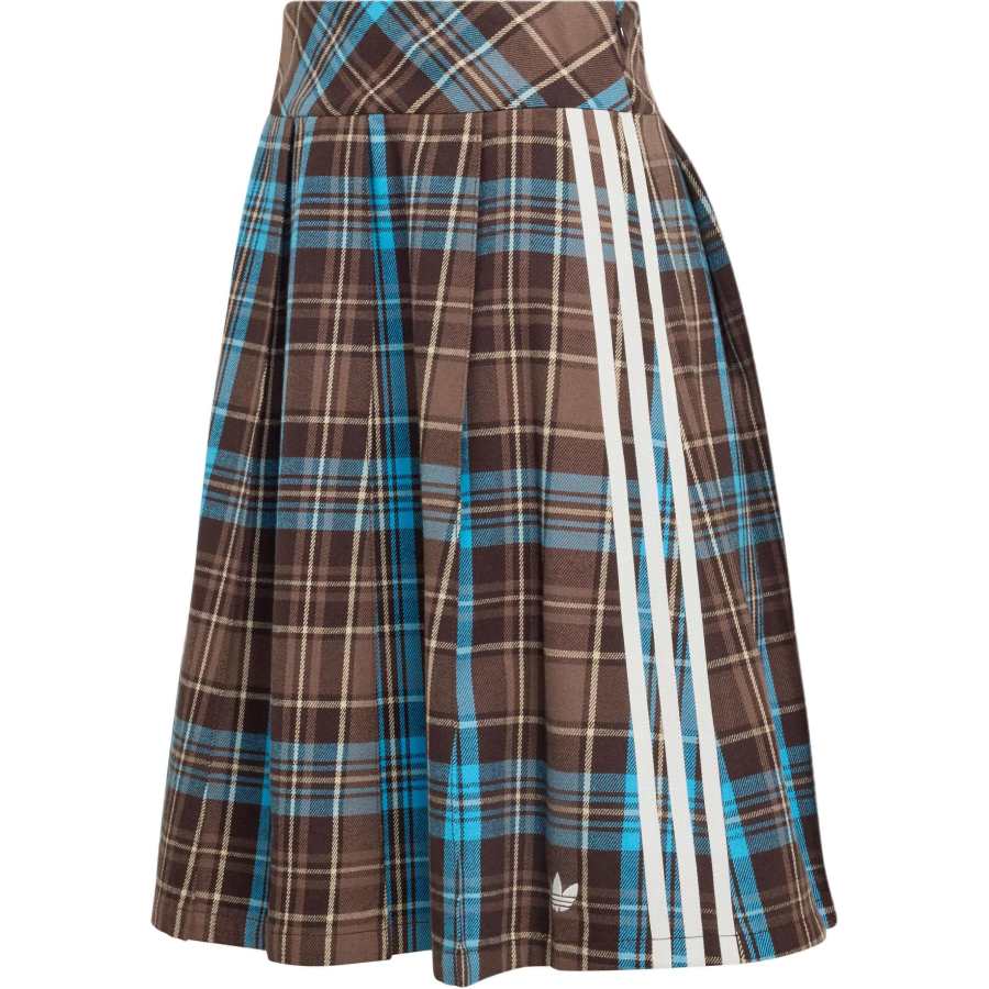 Adidas Originals ADICOLOR PLEATED CHECK SKIRT Casual Long Skirt Women's