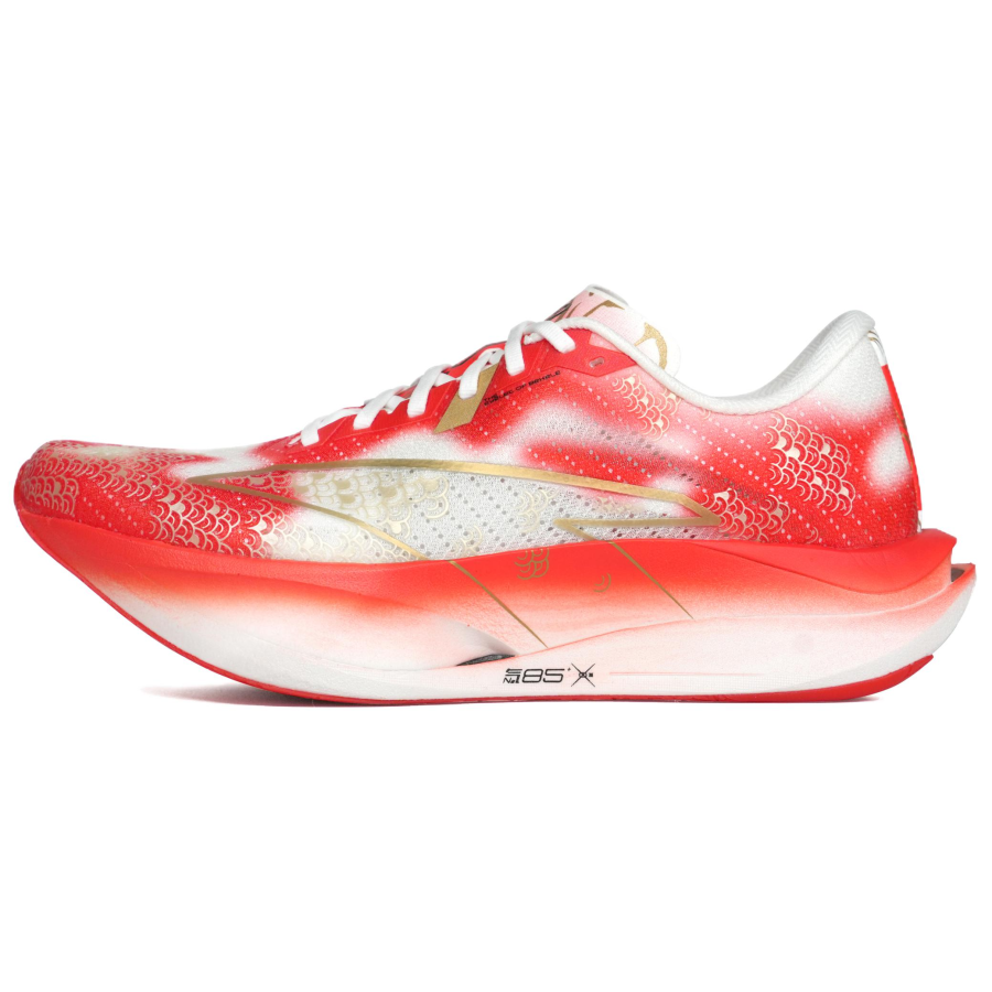 Anta C202 7.0 Textile, Rubber Low top Sports Running Shoes Women's Papyrus White/Fluorescent Flame Orange/Metal Gold