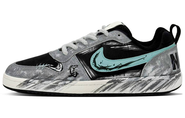 Nike Nike Crayon Puppy, Ink Horse Graffiti Leather Low top Skateboard Shoes Men's