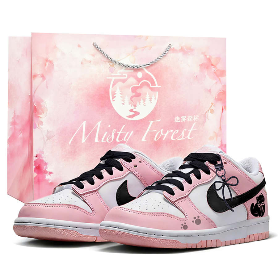 Nike Nike Dunk Pink Black Meow Sauce Exclusive Shopping Bag Skateboard Shoes Women's Black Pink