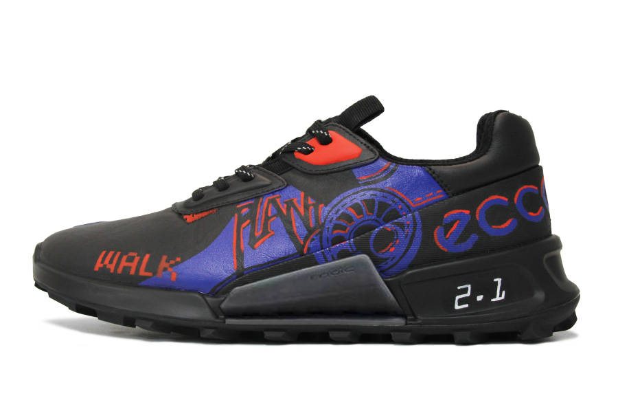 Ecco Abrasion Resistant Abrasion Resistant Low top Running Shoes Men's Black Blue Orange