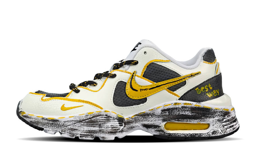 Nike Nike Air Max Fusion Abrasion Resistant Low top Running Shoes Women's Yellow Black
