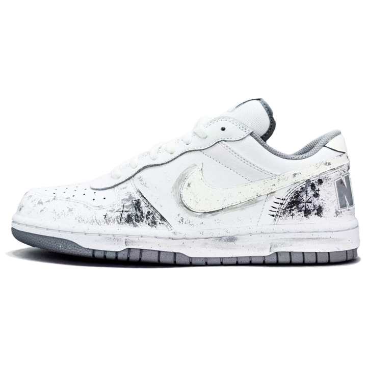 Nike Nike Big White Moonlight Leather Abrasion Resistant Lightweight Wear resistant And Lightweight Low top Skateboard Shoes