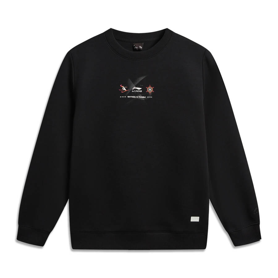 Li-Ning Li Ning Sweatshirts Men's Black Crew Neck Moderate Regular