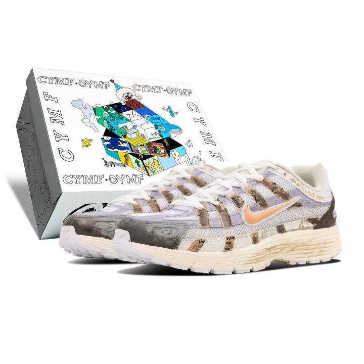 Nike Nike P 6000 Mesh, Leather Cushioning Low top Running Shoes Unisex Brown White