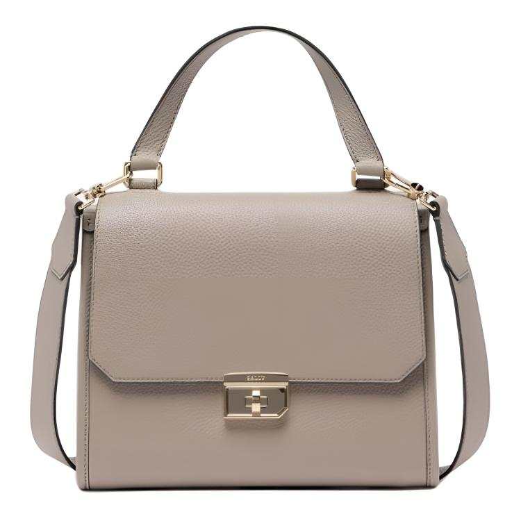 BALLY Cow Leather One Shoulder Handbag Women's Gray