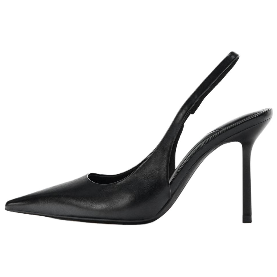 ZARA Pu Slim Heel High Heels 10.5cm Women's Black