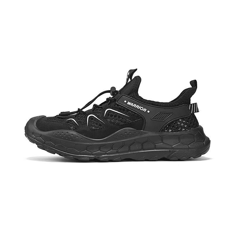 Warrior Cushioning Abrasion Resistant Lightweight Height Increasing Low top Casual Shoes Men's Black