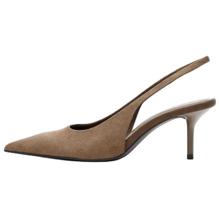 ZARA Slim Heel High Heels 7.6cm Women's Taupe