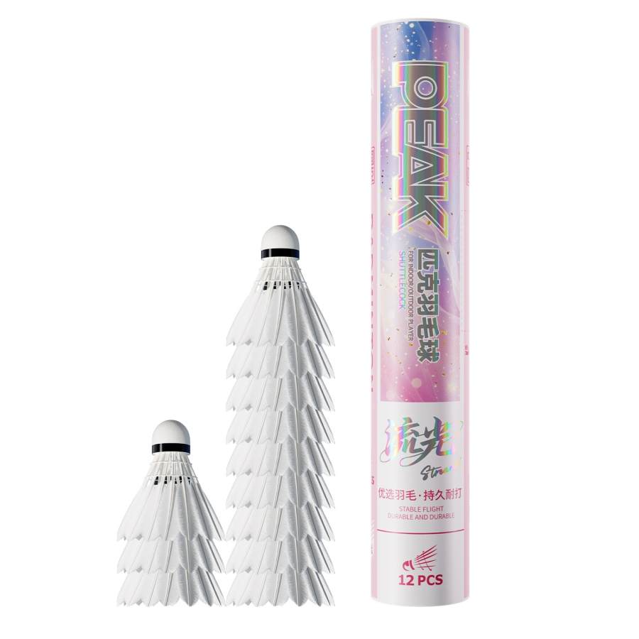 PEAK PEAK Duck Feather Shuttlecock 12 Pack All Round Duck Feather Shuttlecocks